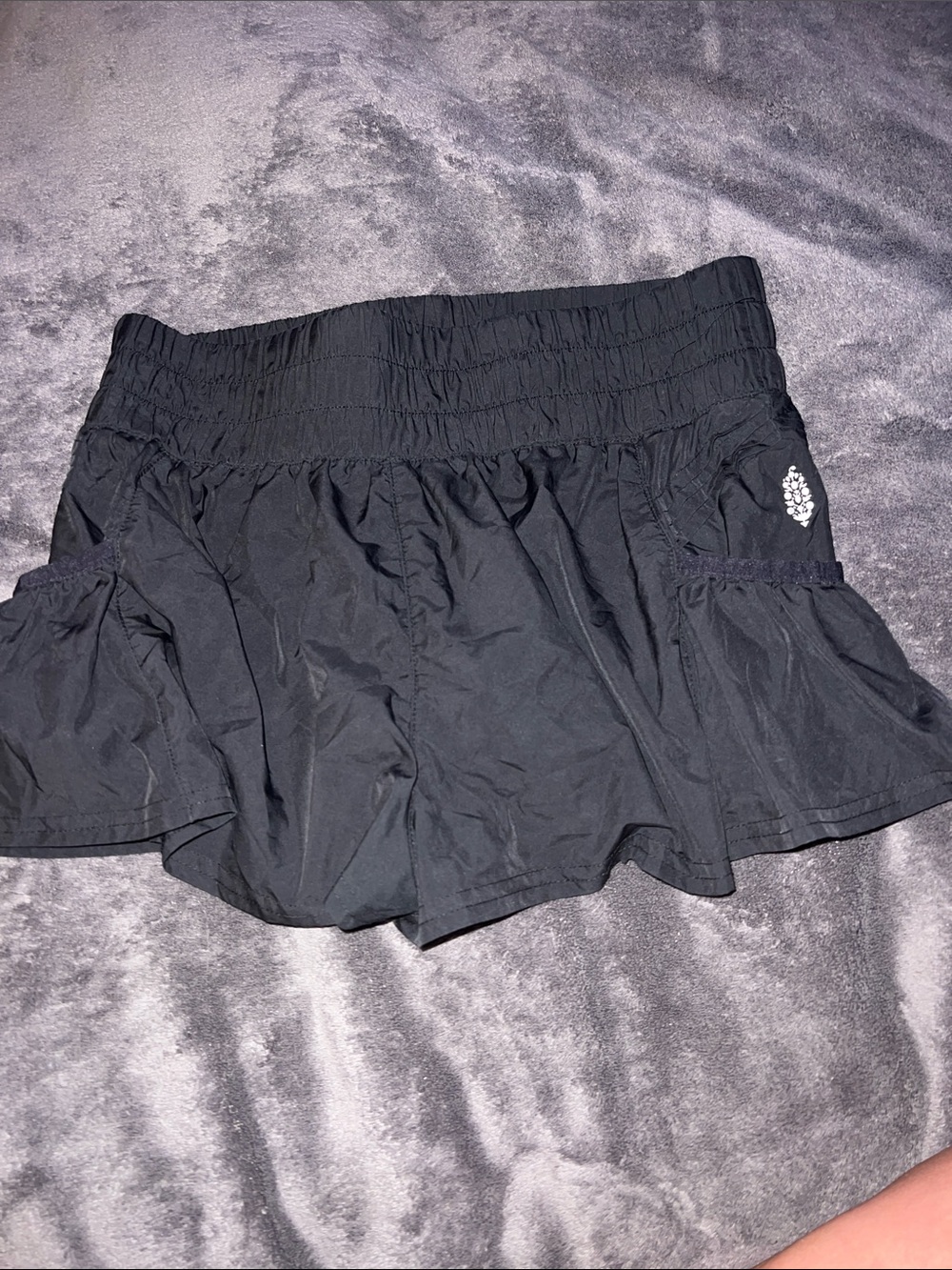 Free People Black Smocked Waist Skort
